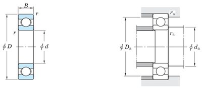 Koyo 6015 — catalogue drawing of the deep groove ball bearing family